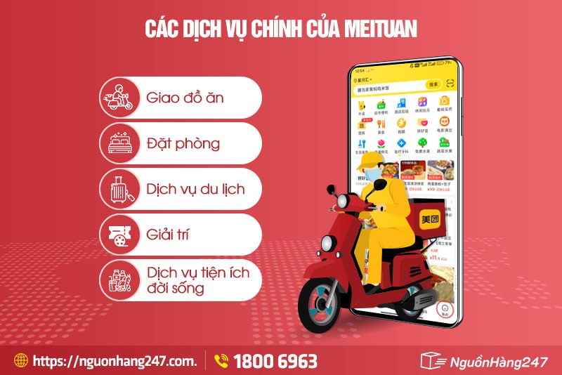 Các dịch vụ chính của Meituan