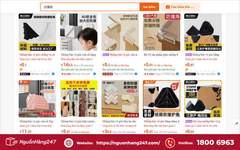 Nhập miếng bịt góc bàn qua sàn TMĐT Trung Quốc