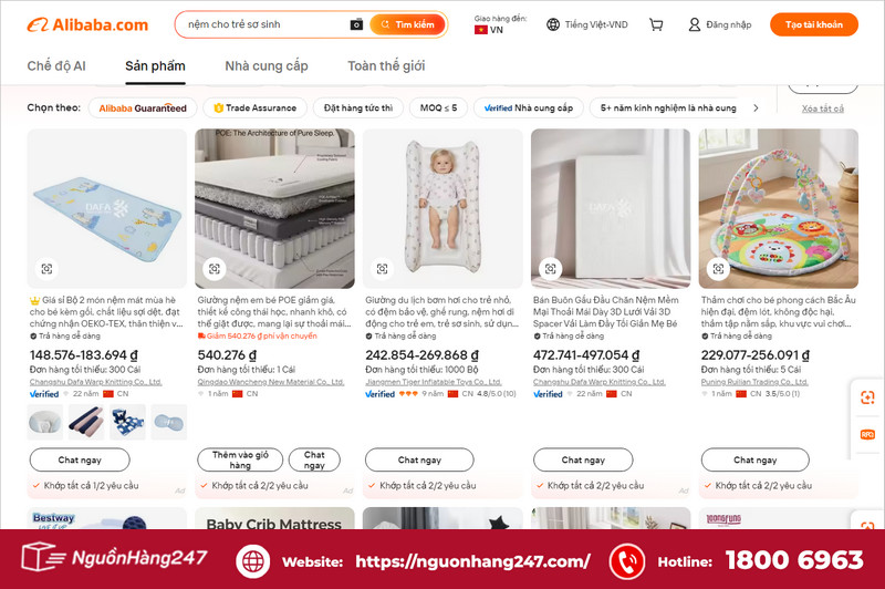 Nguồn hàng trên Alibaba.com