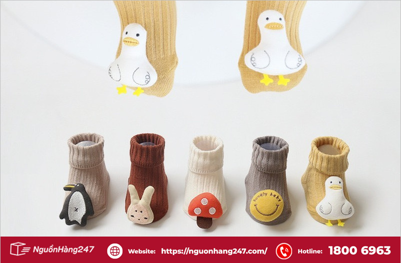 Tất hình thú 3D nổi
