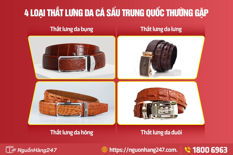 Phân loại thắt lưng da cá sấu Trung Quốc thường gặp