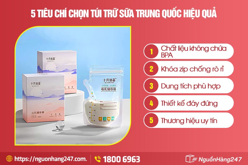 Tiêu chí chọn túi trữ sữa Trung Quốc hiệu quả