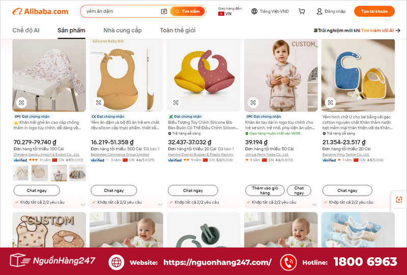 Gợi ý link shop nhập yếm ăn dặm Trung Quốc chất lượng, giá rẻ