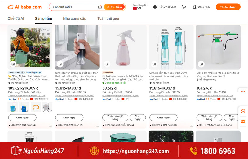 Nhu cầu nhập sỉ bình tưới cây về kinh doanh