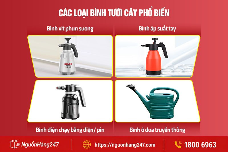 Các loại bình tưới cây phổ biến 