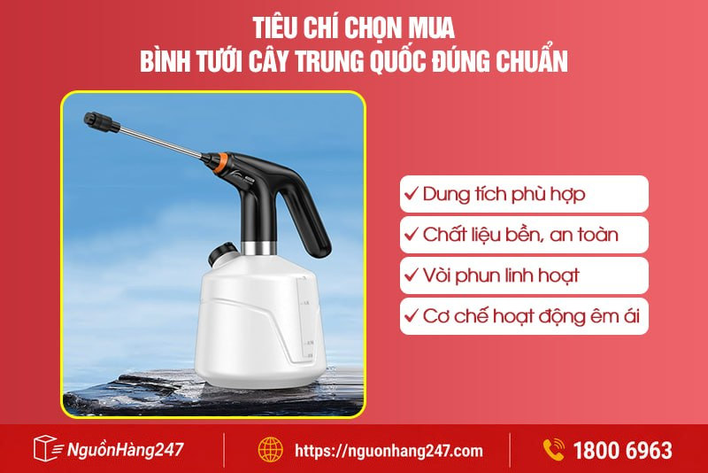 Tiêu chí chọn mua bình tưới cây Trung Quốc đúng chuẩn