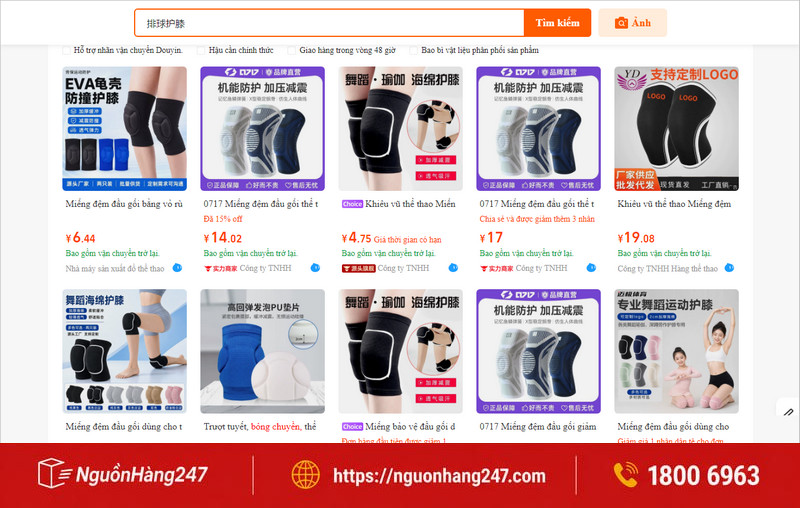 Gợi ý shop order bó gối bóng chuyền Trung Quốc giá tận gốc