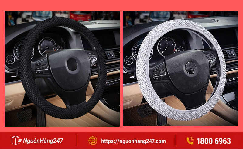 Bọc vô lăng xe ô tô loại vải