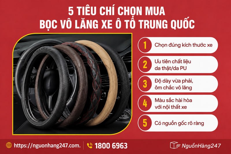 Tiêu chí chọn bọc vô lăng xe ô tô