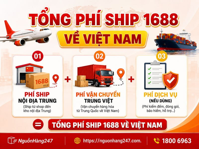 Hướng dẫn cách tính phí ship 1688 về Việt Nam chi tiết