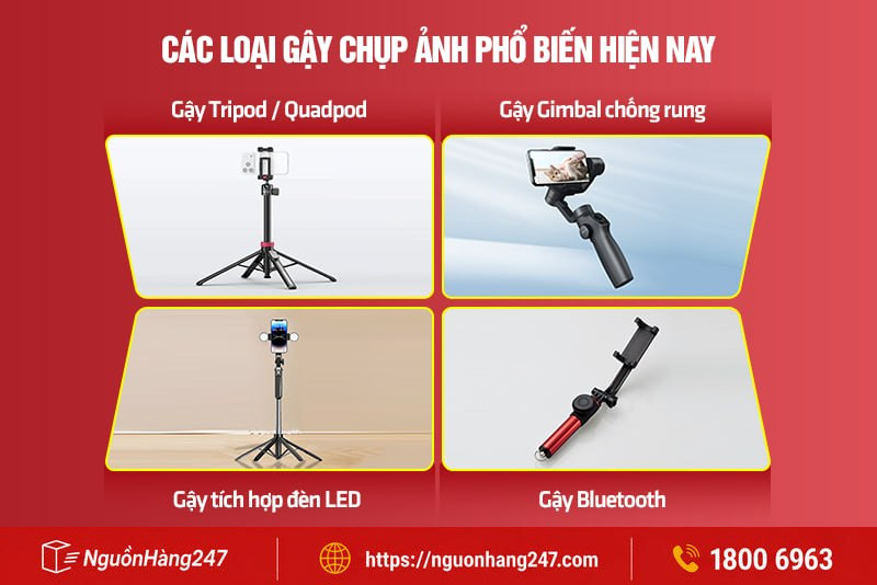 Các loại gậy chụp ảnh phổ biến hiện nay