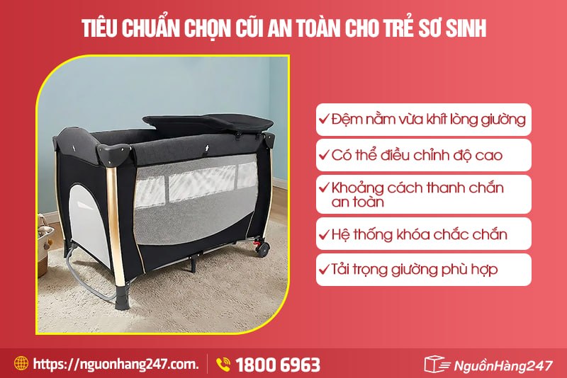 Tiêu chuẩn chọn cũi an toàn cho trẻ sơ sinh
