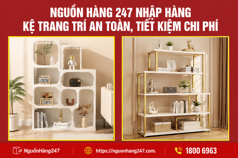 Nhập hàng kệ trang trí nhanh chóng, an toàn qua Nguồn Hàng 247