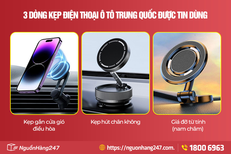 3 Dòng kẹp điện thoại ô tô Trung Quốc được tin dùng