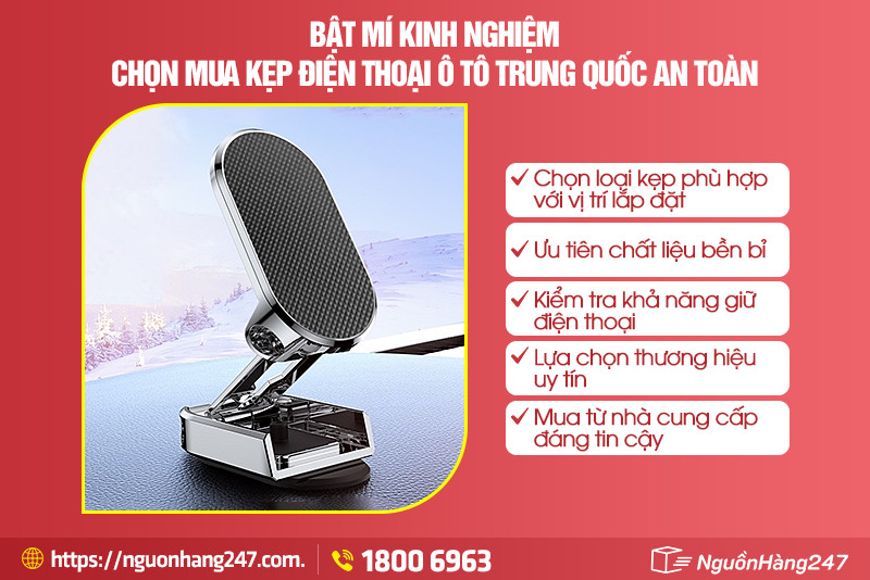 Bật mí kinh nghiệm chọn mua kẹp điện thoại ô tô Trung Quốc an toàn