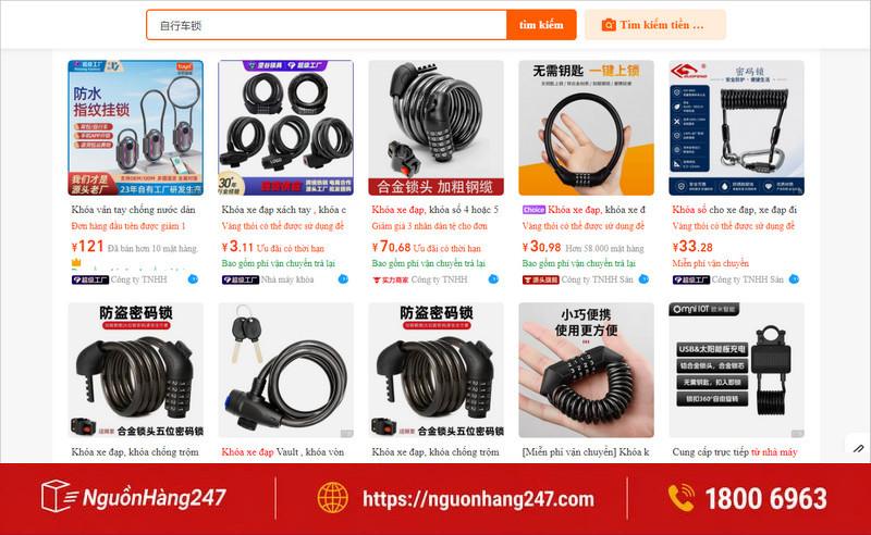 Gợi ý link shop nhập mua khóa xe đạp Trung Quốc chất lượng, giá rẻ