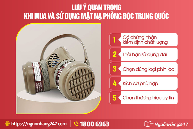 Lưu ý quan trọng khi mua và sử dụng mặt nạ phòng độc Trung Quốc
