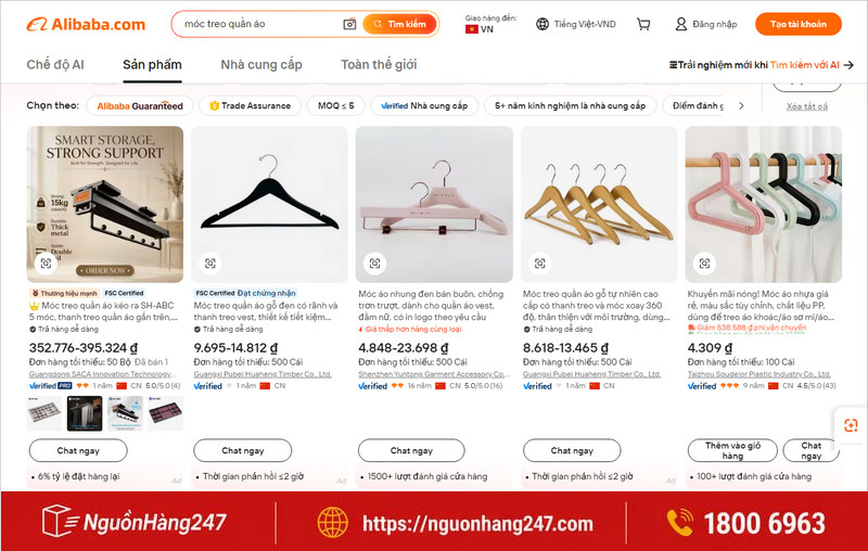 Nhập hàng trên Alibaba.com