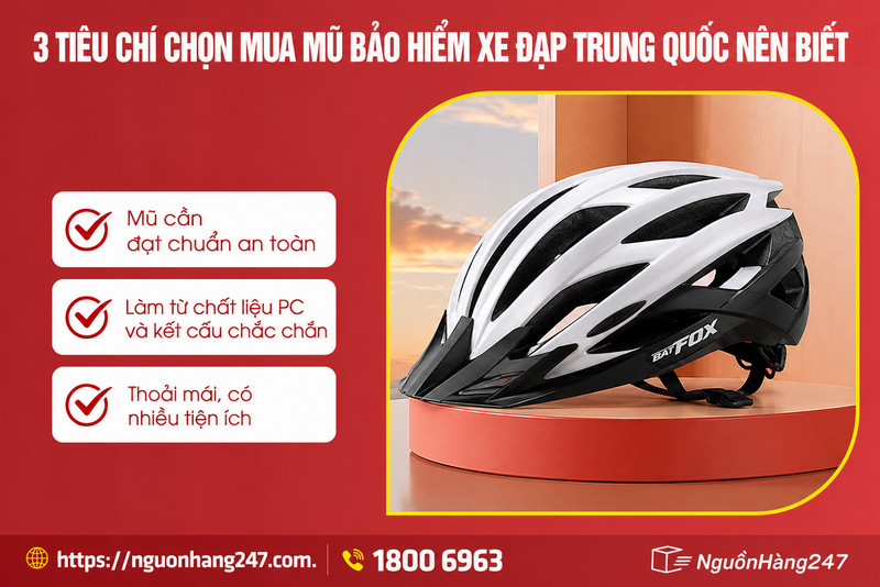 3 tiêu chí chọn mua mũ bảo hiểm xe đạp Trung Quốc nên biết