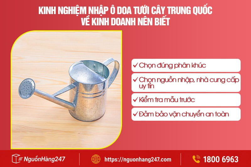 Kinh nghiệm nhập ô doa tưới cây Trung Quốc về kinh doanh nên biết