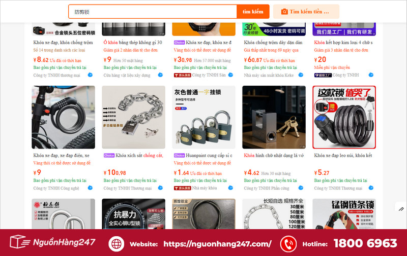 Gợi ý link shop nhập sỉ ổ khóa chống cắt Trung Quốc chất lượng, giá tốt