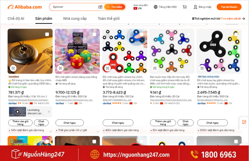 Gợi ý các shop nhập spinner Trung Quốc uy tín, giá tốt