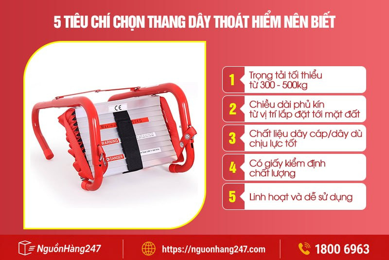 5 tiêu chí chọn thang dây thoát hiểm nên biết