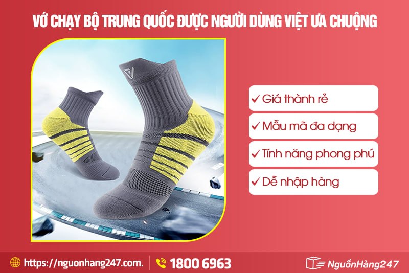 Vớ chạy bộ Trung Quốc được người dùng Việt ưa chuộng